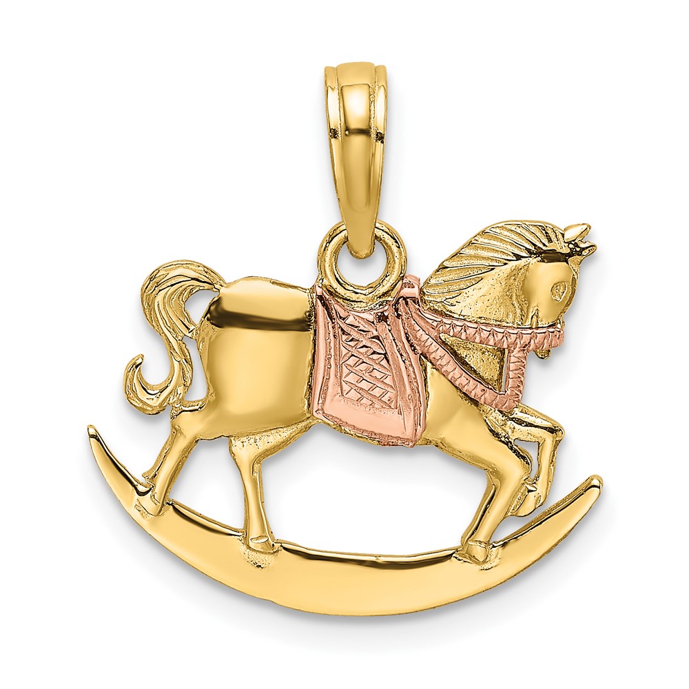 Picture of Quality Gold 10K9063 10K Two-Tone 2-D Rocking Horse with Saddle Charm