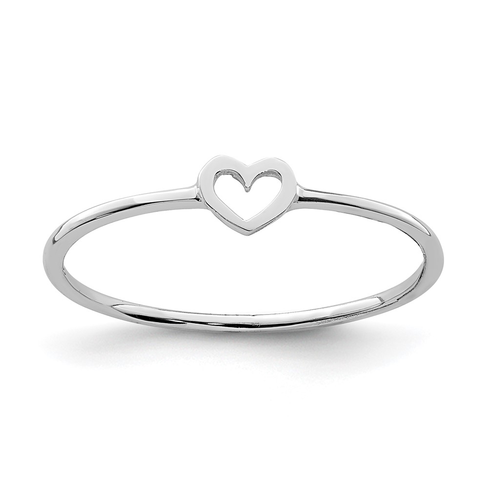 Picture of Finest Gold 14K White Gold Polished Heart Ring - Size 7