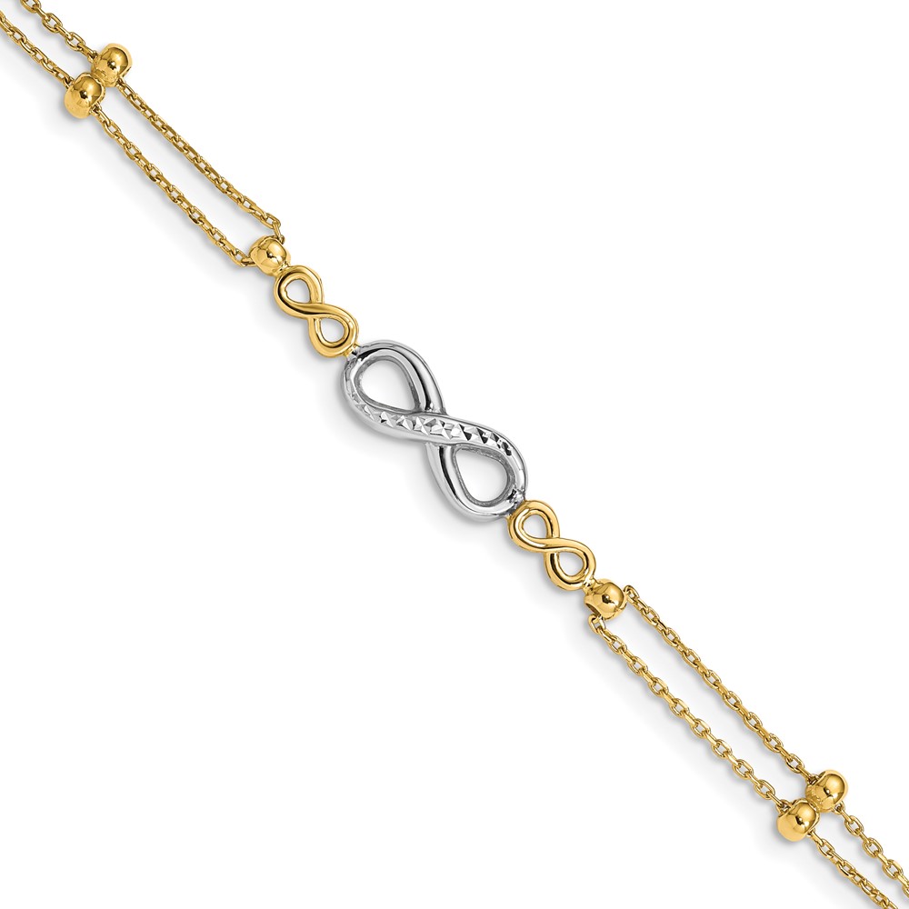 Picture of Finest Gold 14K Two-Tone Polished Diamond-Cut Multi-Strand Infinity 7.5 in. Bracelet