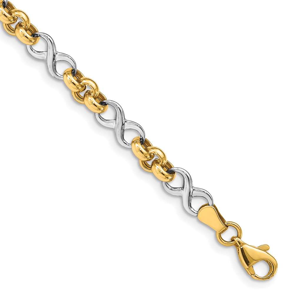 Picture of Finest Gold 14K Two-Tone Infinity 7.5 in. Bracelet