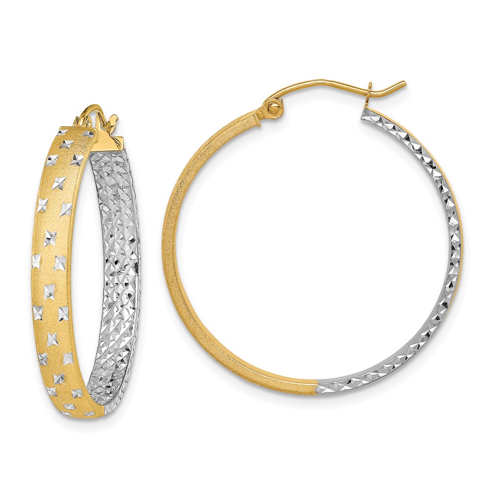Gold Classics(tm) 14kt. Rhodium Polished In/Out Hoop Earrings -  Fine Jewelry Collections, TF1577