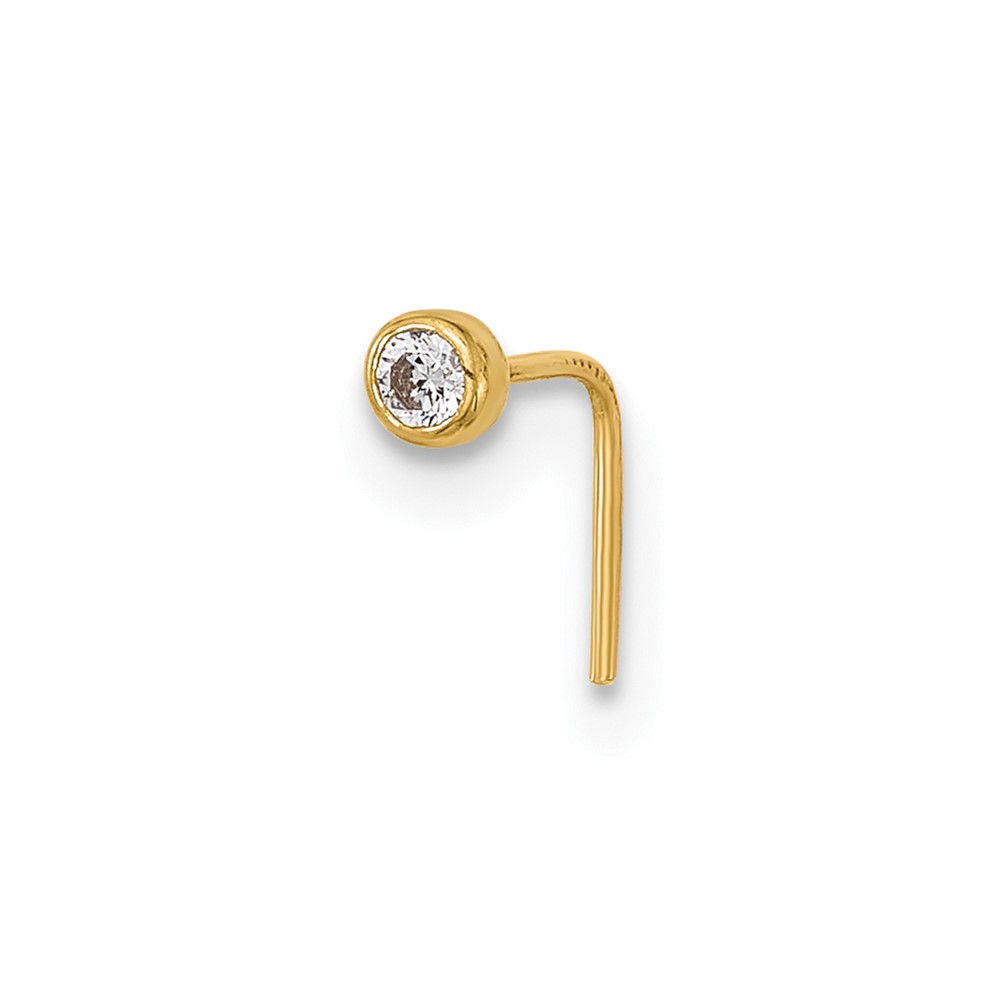 Picture of Finest Gold 14K Yellow Gold 23 Gauge CZ Nose Post