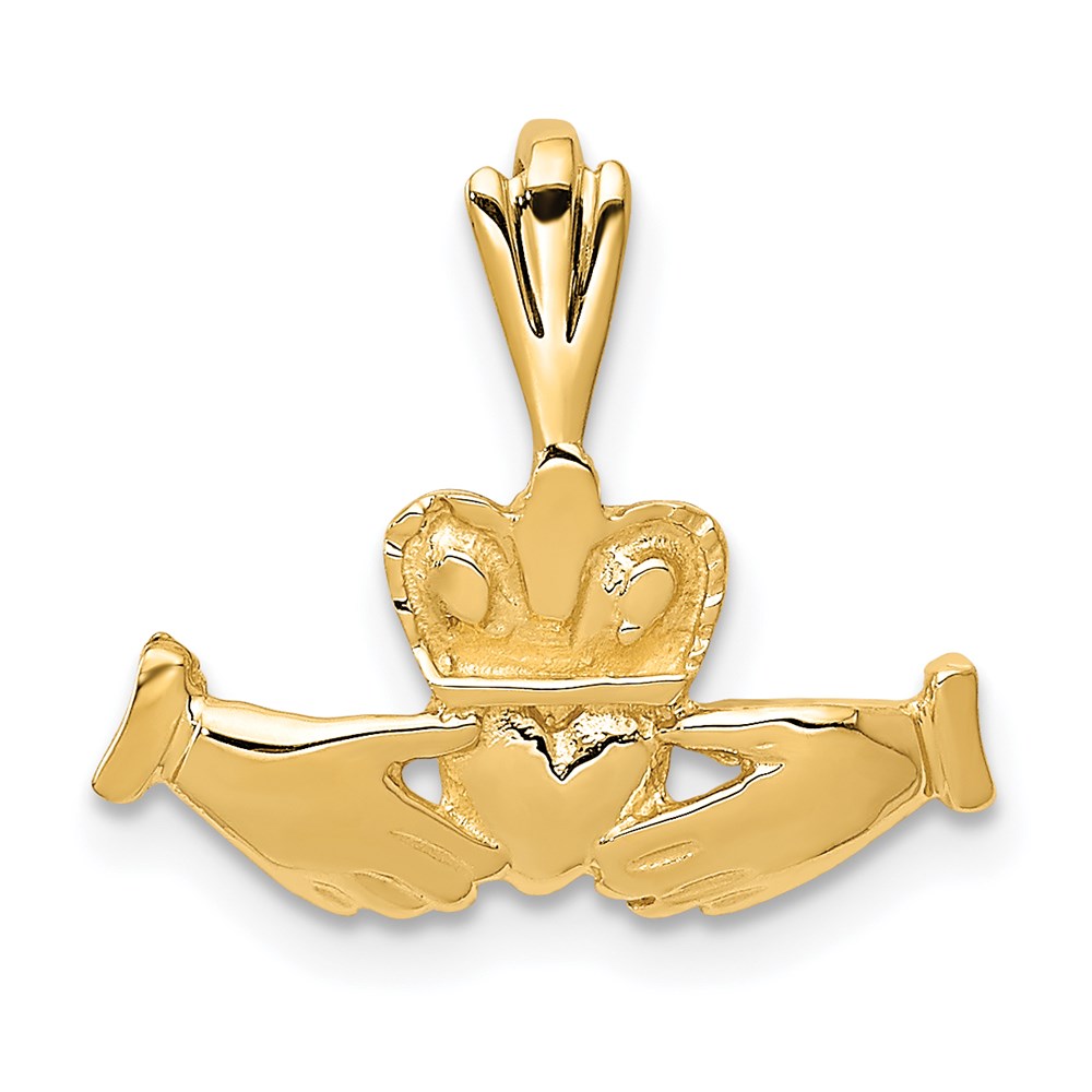 Picture of Finest Gold 14k Yellow Gold Claddagh Charm Pendant