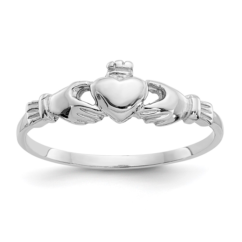 Picture of Finest Gold 14K White Gold Childs Claddagh Ring&#44; Size 4