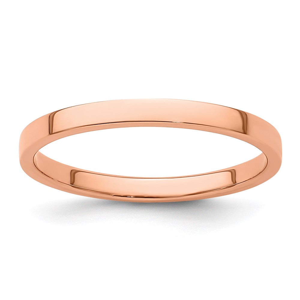 Picture of Finest Gold 2 mm 14K Rose Gold LTW Flat Band Ring - Size 5.5