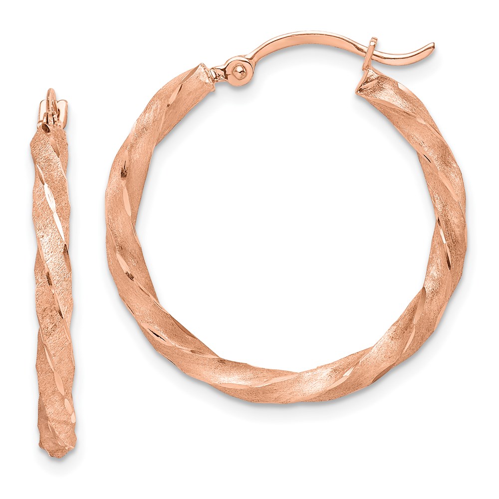 Gold Classics(tm) 27mm Rose Gold Satin Hoop Earrings -  Fine Jewelry Collections, TF1471