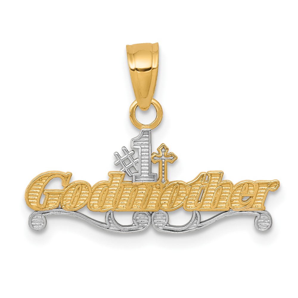 Picture of Quality Gold 10C966 10K Yellow with Rhodium No.1 Godmother Charm