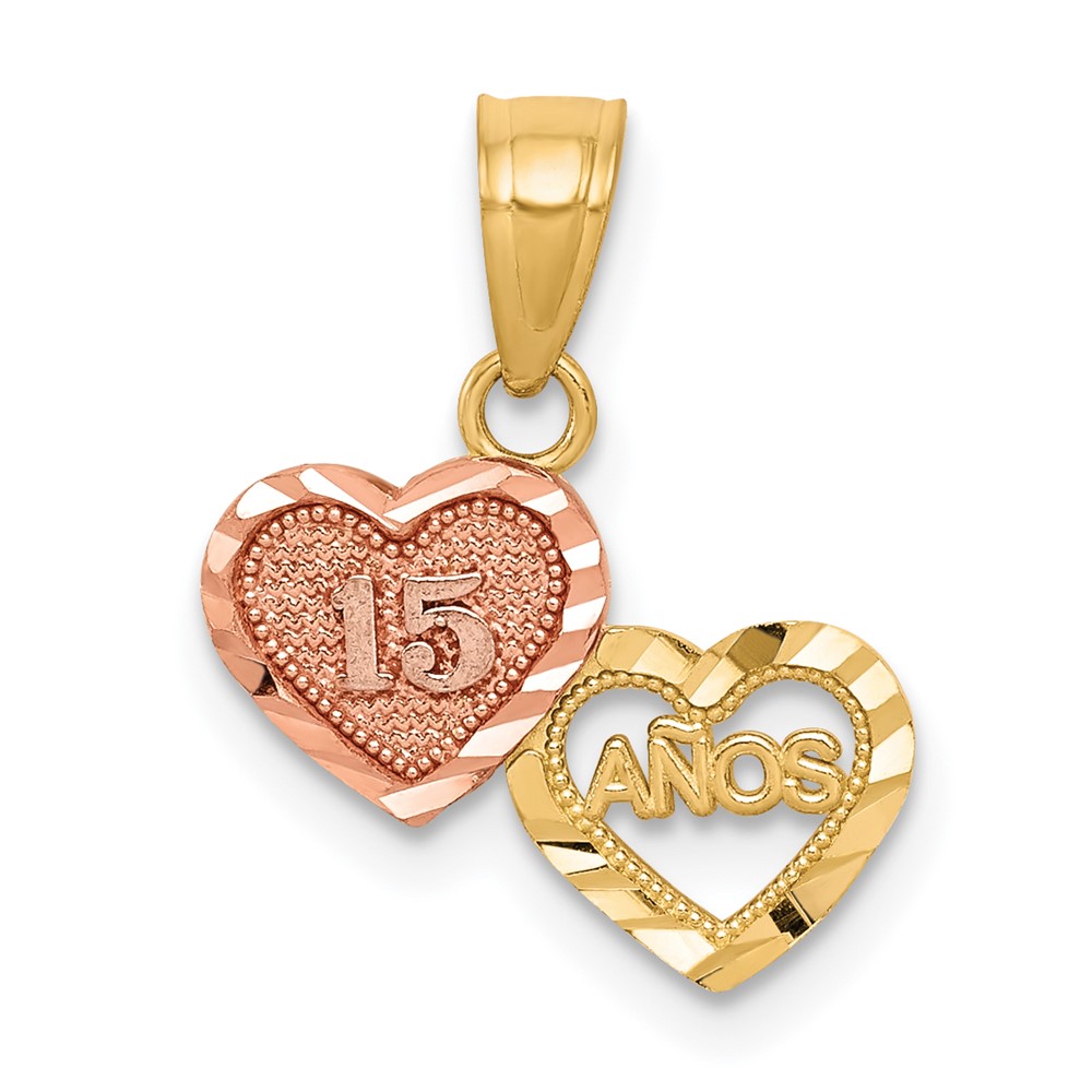 Picture of Quality Gold 10C967 10K Two-Tone Small 15 Anos Charm