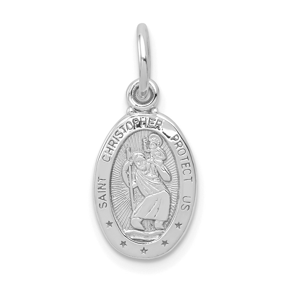 Picture of Finest Gold 10K White Gold St. Christopher Medal Pendant