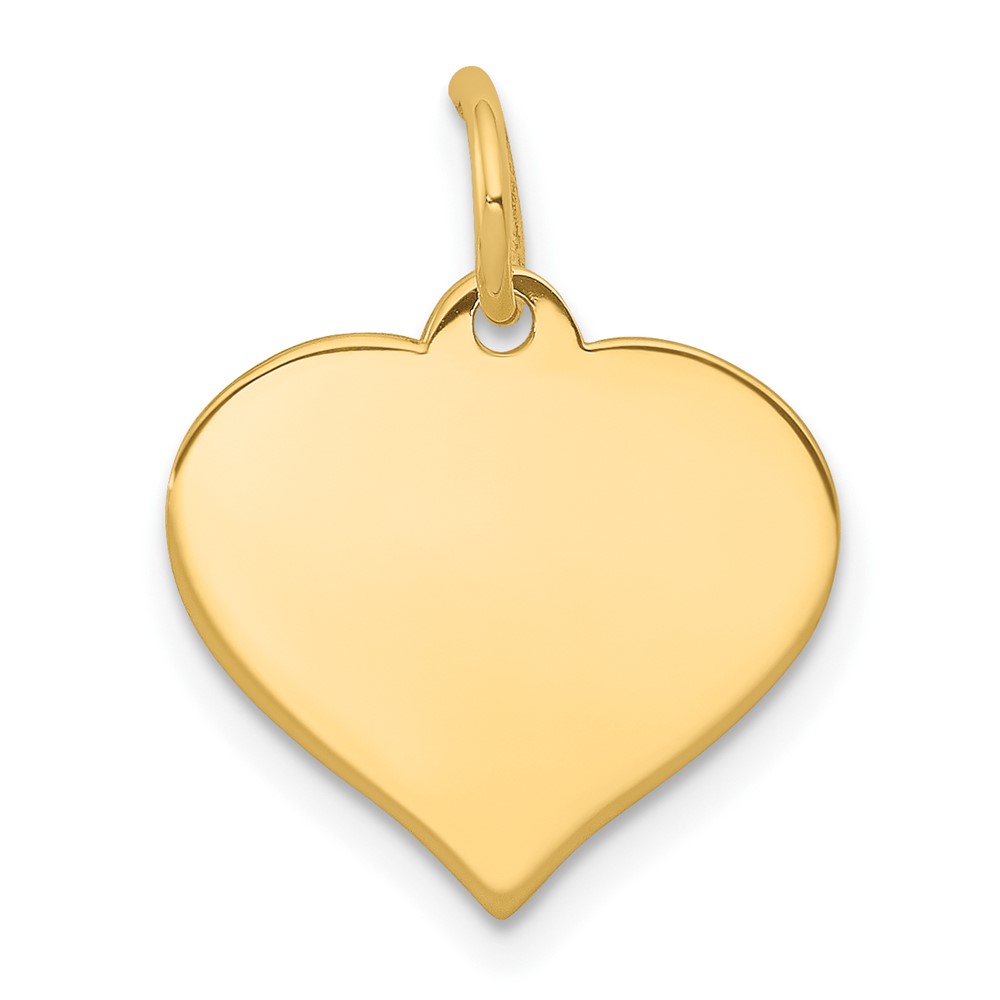 Picture of Finest Gold  10K 0.018 Gauge Yellow Gold Heart Disc Charm Pendant