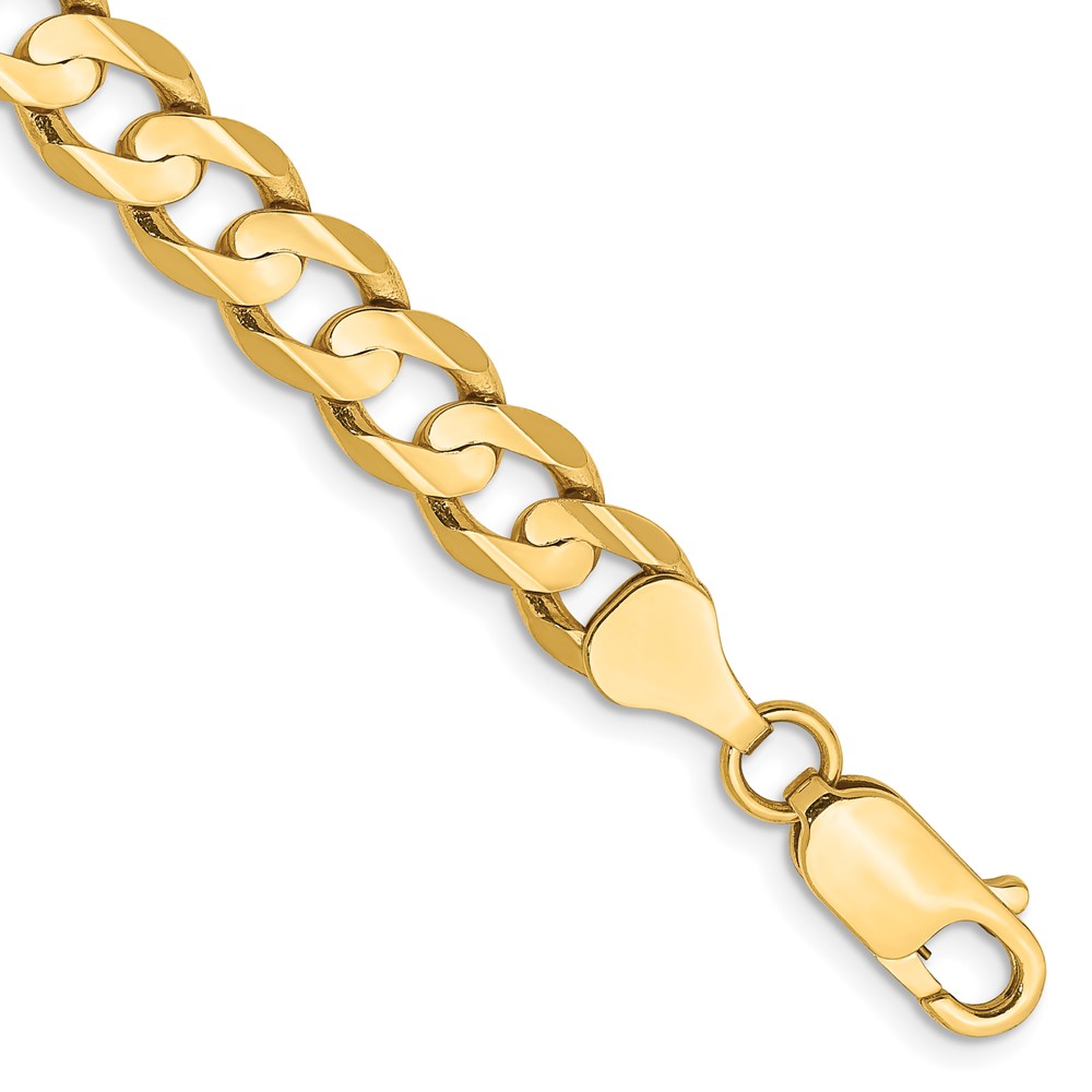 Gold Classics(tm) 6.75mm. 14k Open Concave Curb Bracelet -  Fine Jewelry Collections, LCR180-7