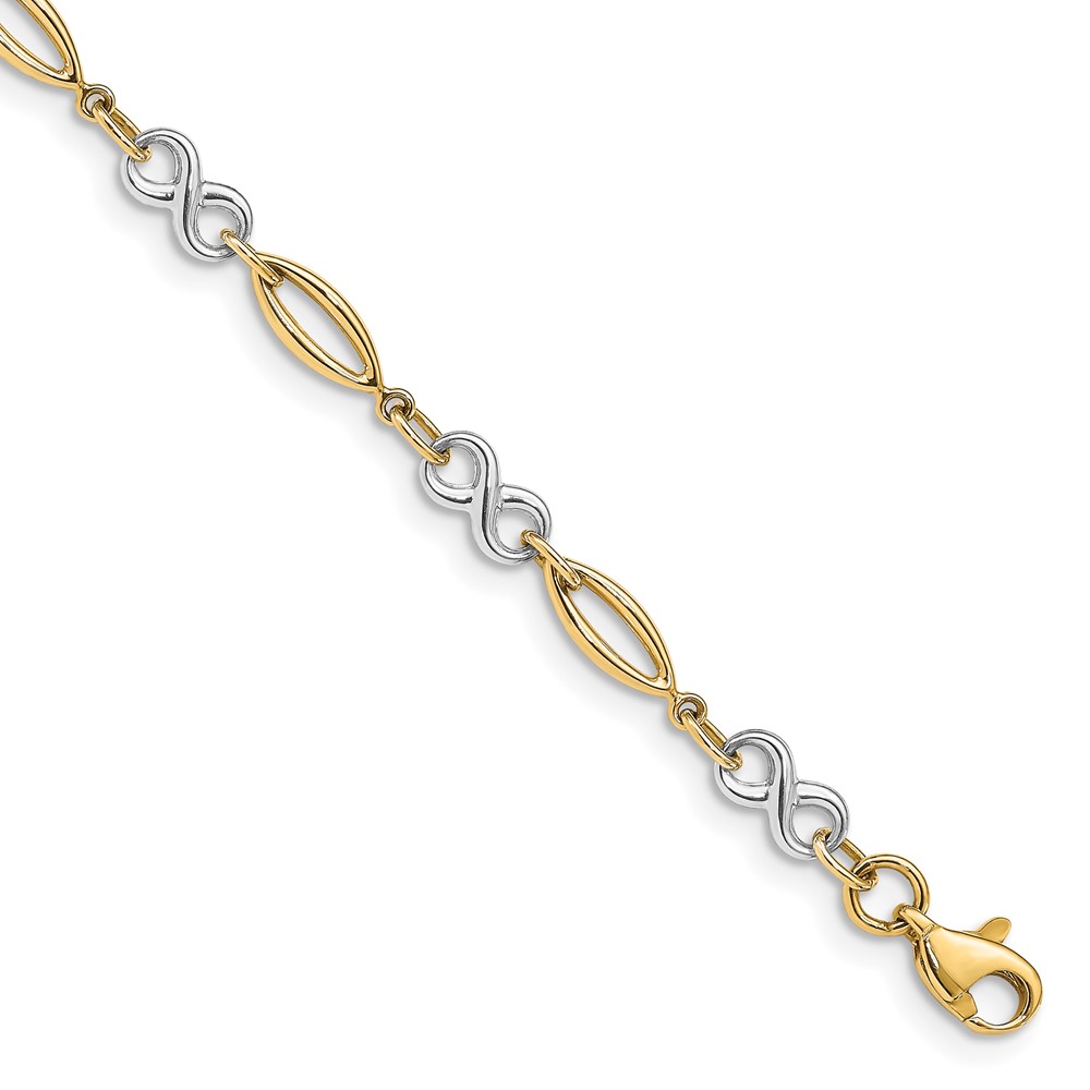 Picture of Quality Gold FB1486-7.5 14K Two-Tone Polished Infinity 7.5 in. Bracelet