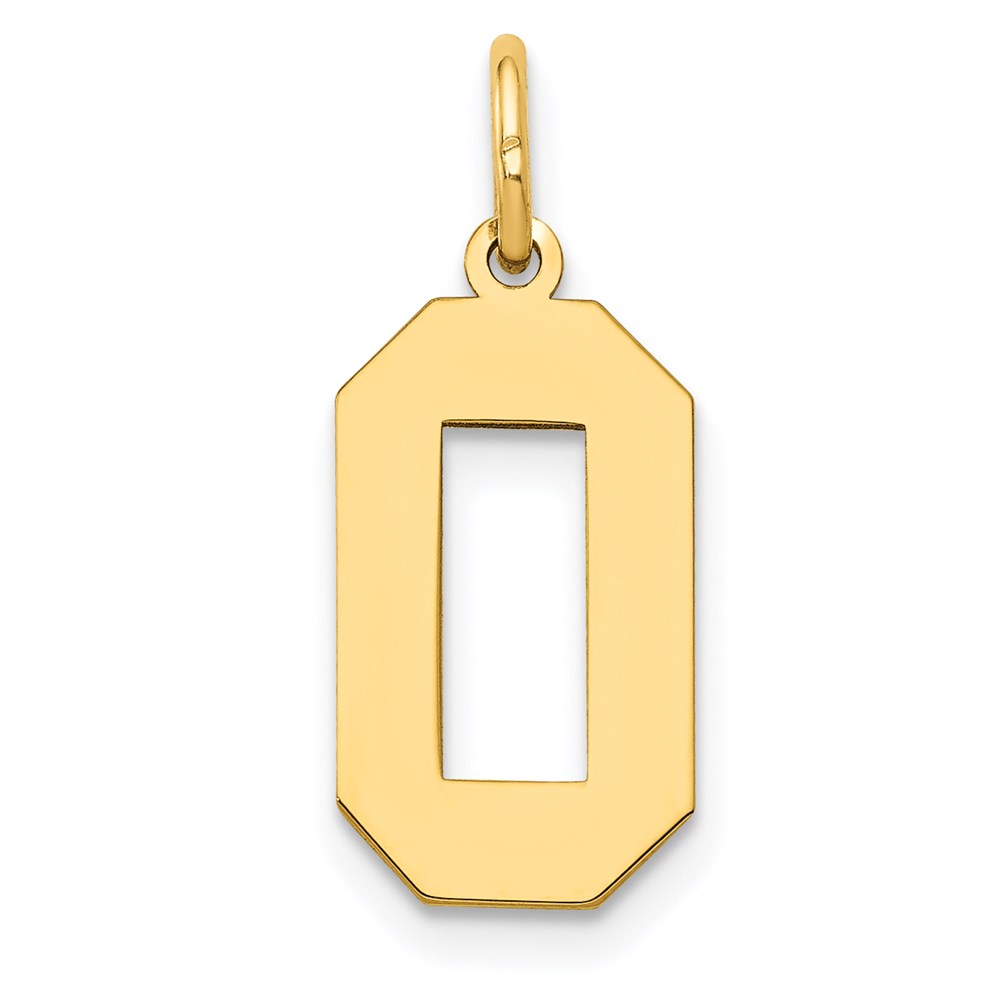 Picture of Quality Gold 14K Medium Polished Number 0 Charm