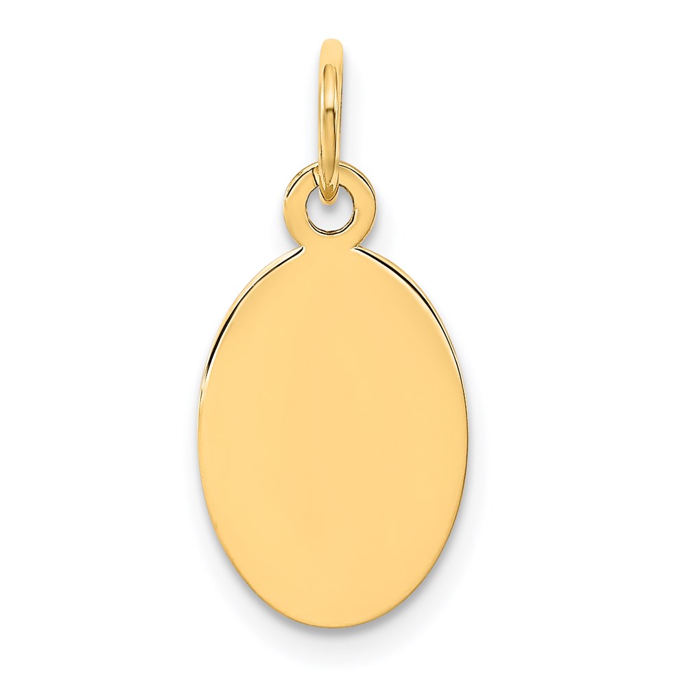 Picture of Finest Gold  14K Plain 0.011 Gauge Engravable Oval Disc Charm  Yellow