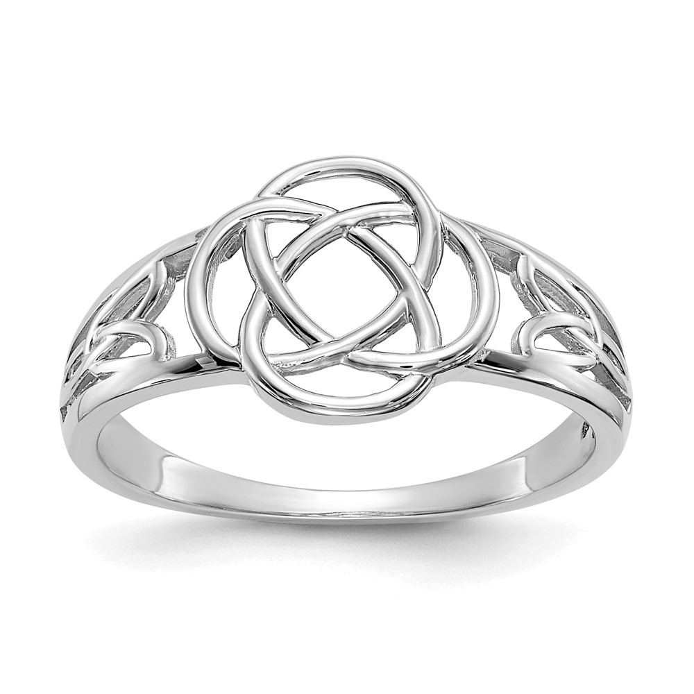 Picture of Finest Gold 14K White Gold Ladies Celtic Knot Ring - Size 7