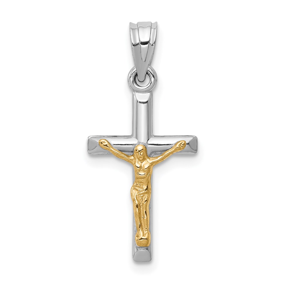 Picture of Finest Gold 14K Two-tone Hollow Crucifix Charm