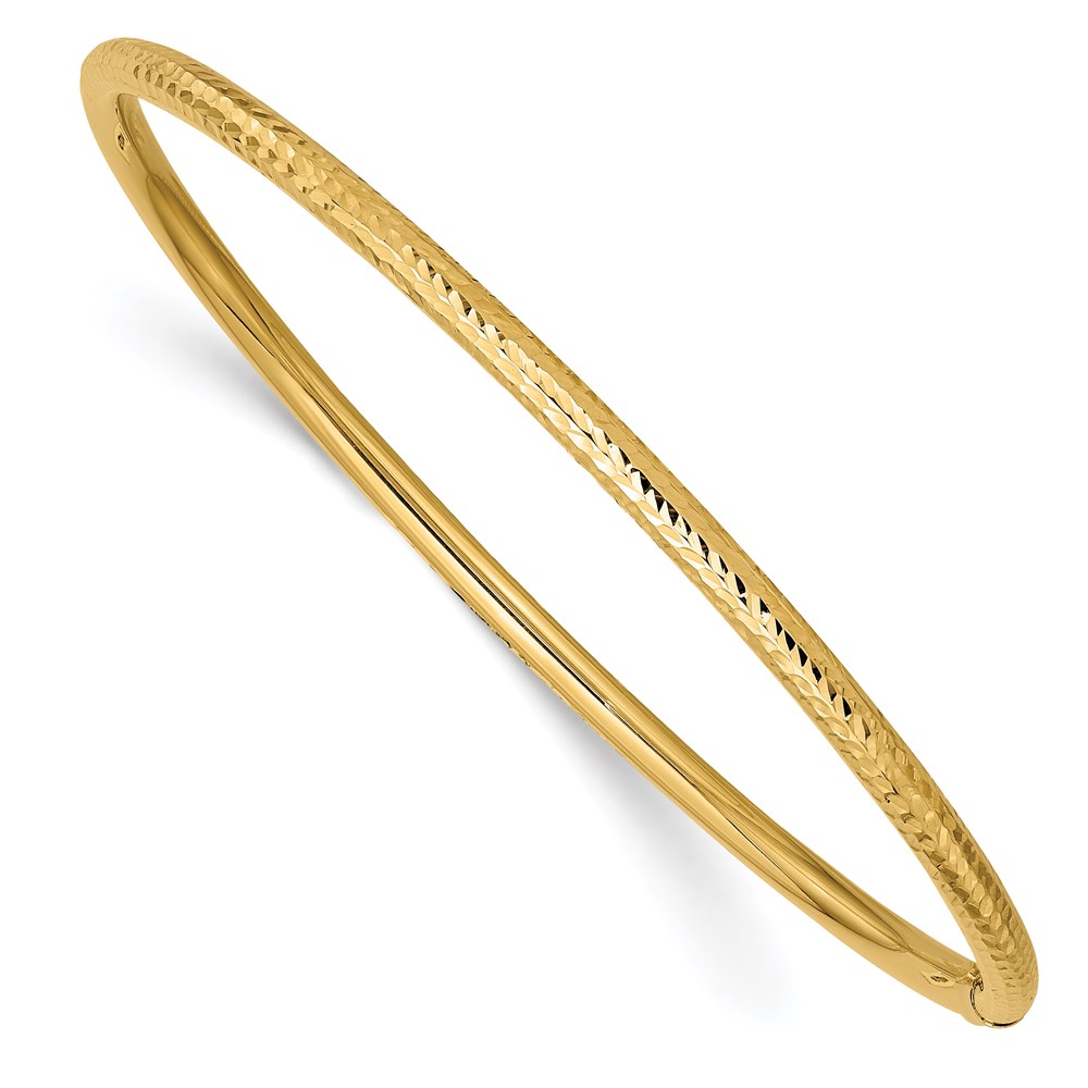 Gold Classics(tm) 14kt. Gold 3mm Diamond-Cut Tube Slip-On Bangle -  Fine Jewelry Collections, DB476