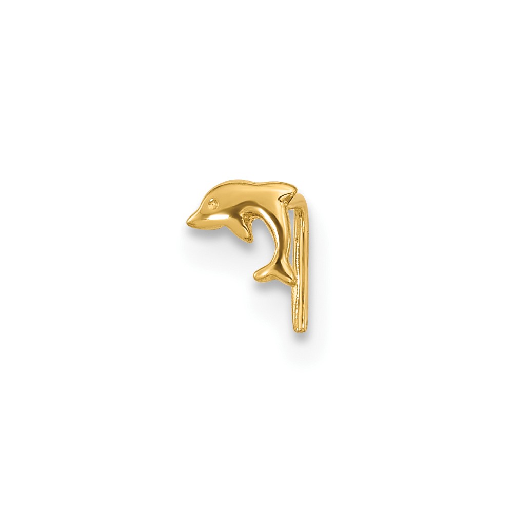 Picture of Finest Gold 14K Yellow Gold 23 Gauge Dolphin Nose Ring