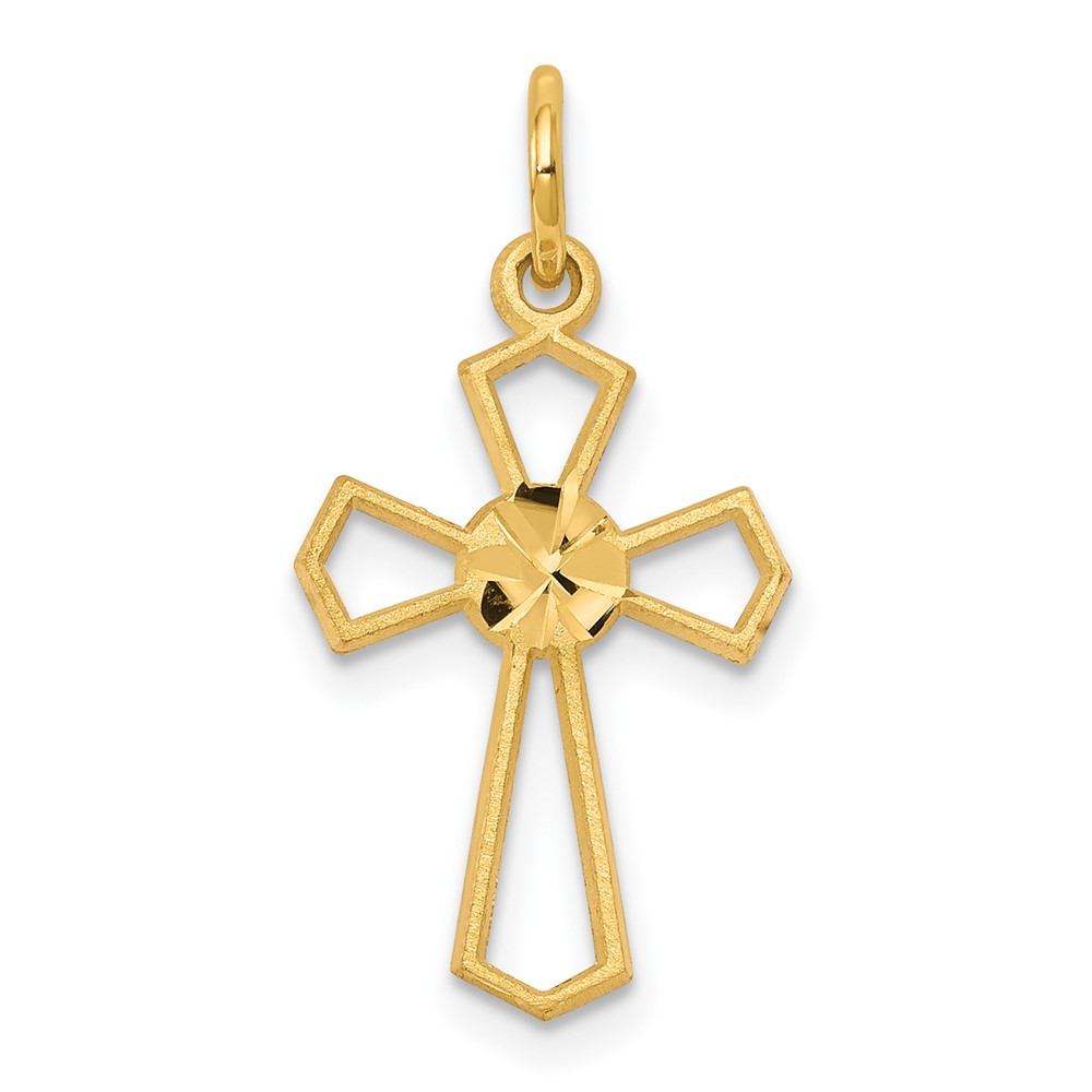 Picture of Finest Gold 10K Cross Charm Pendant&amp;#44; Yellow