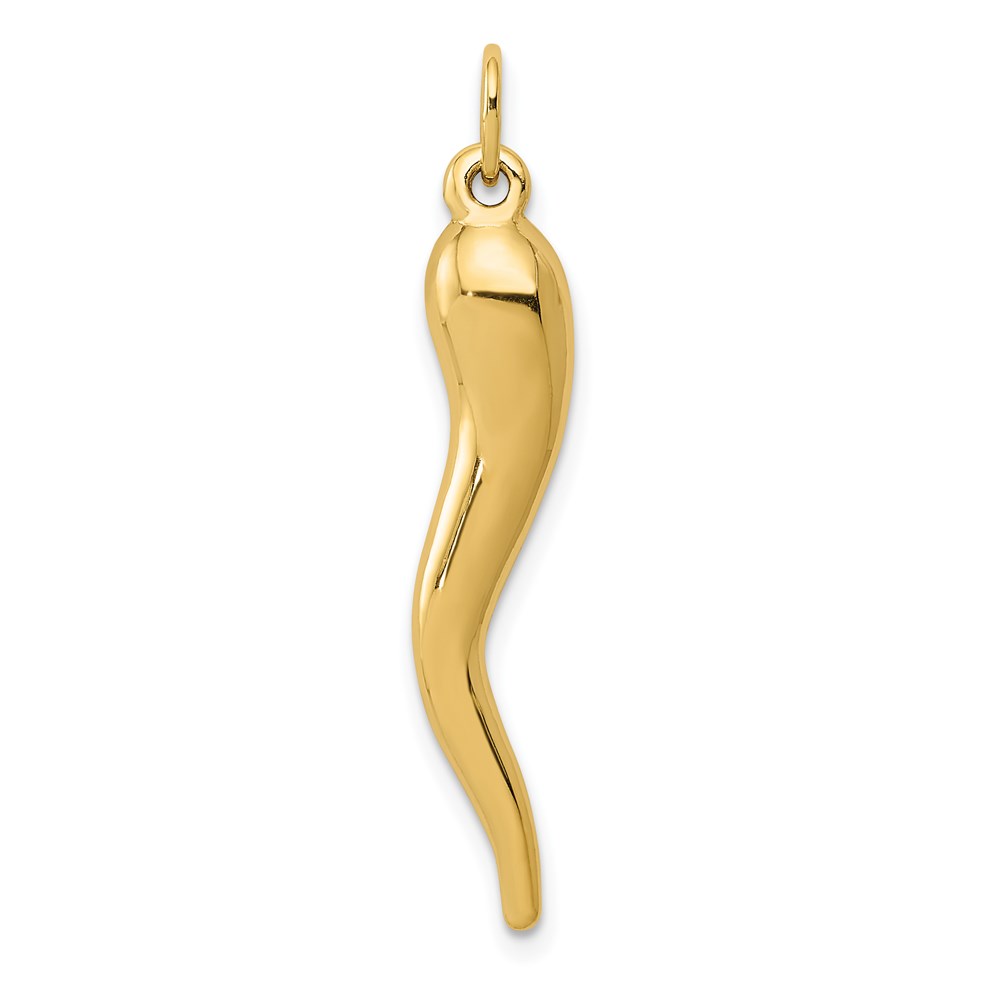 Picture of Finest Gold 14K Yellow Gold 3D Italian Horn Charm