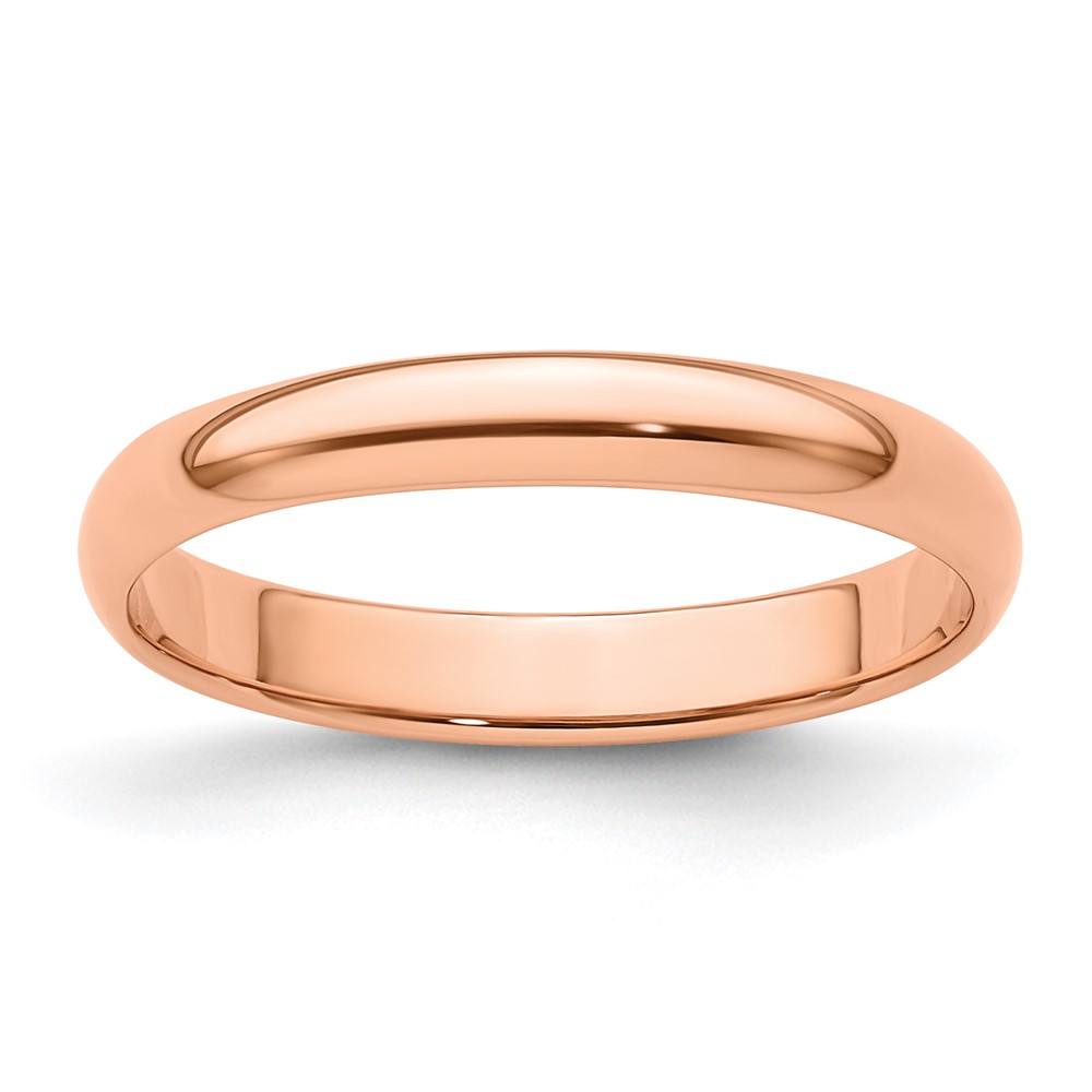 Picture of Finest Gold 14K 3 mm LTW Half Round Band&amp;#44; Rose Gold - Size 6.5
