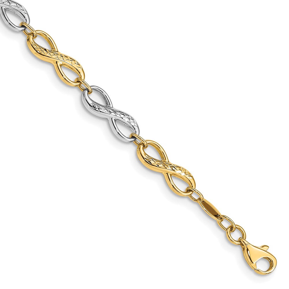 Picture of Finest Gold 14K Two-Tone Infinity Symbol 7.5 in. Bracelet