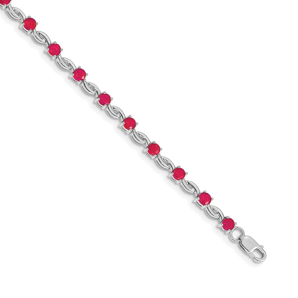 Picture of Finest Gold 14k White Gold Ruby Bracelet