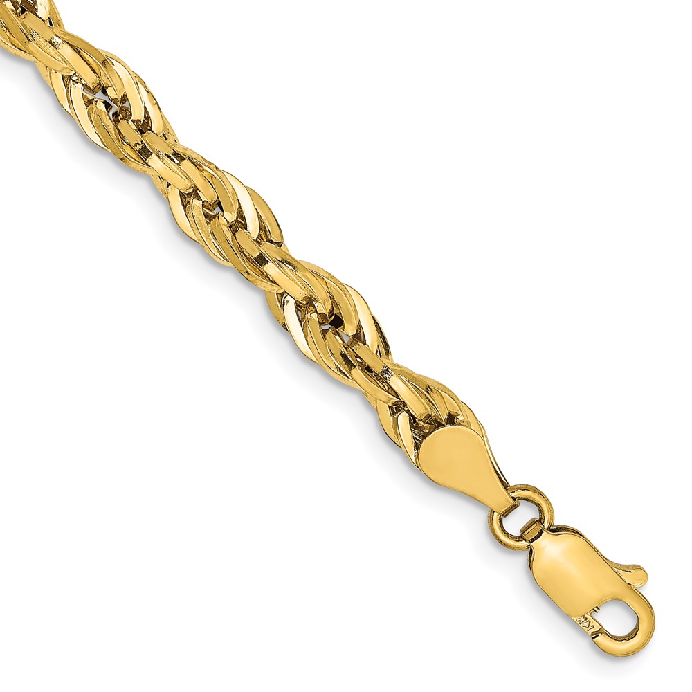 Mens Gold Classics(tm) 4.75mm. 14kt. Semi Solid Rope Chain Bracelet -  Fine Jewelry Collections, BC169-8