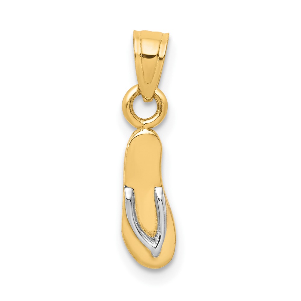 Picture of Quality Gold 10C1011 10K Yellow with Rhodium 3D Flip Flop Charm