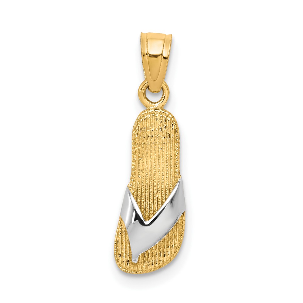 Picture of Quality Gold 10C1012 10K Yellow with Rhodium Flip Flop Charm