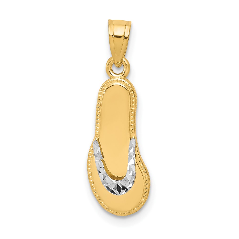 Picture of Quality Gold 10C1014 10K Yellow with Rhodium Flip Flop Charm