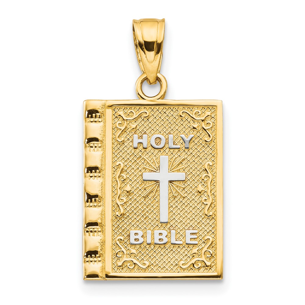 Picture of Quality Gold 10C1038 10K Yellow with Rhodium Holy Bible Charm