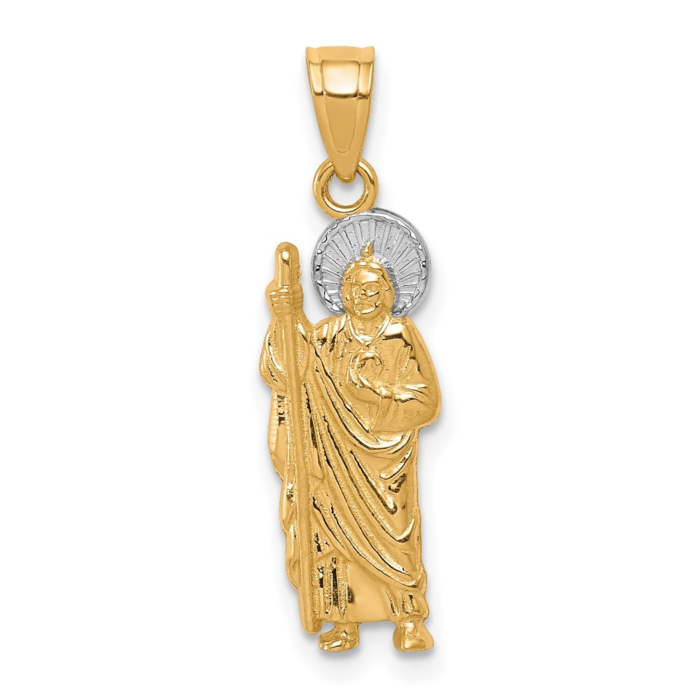 Picture of Quality Gold 10C1041 10K Yellow with Rhodium Saint Jude Charm