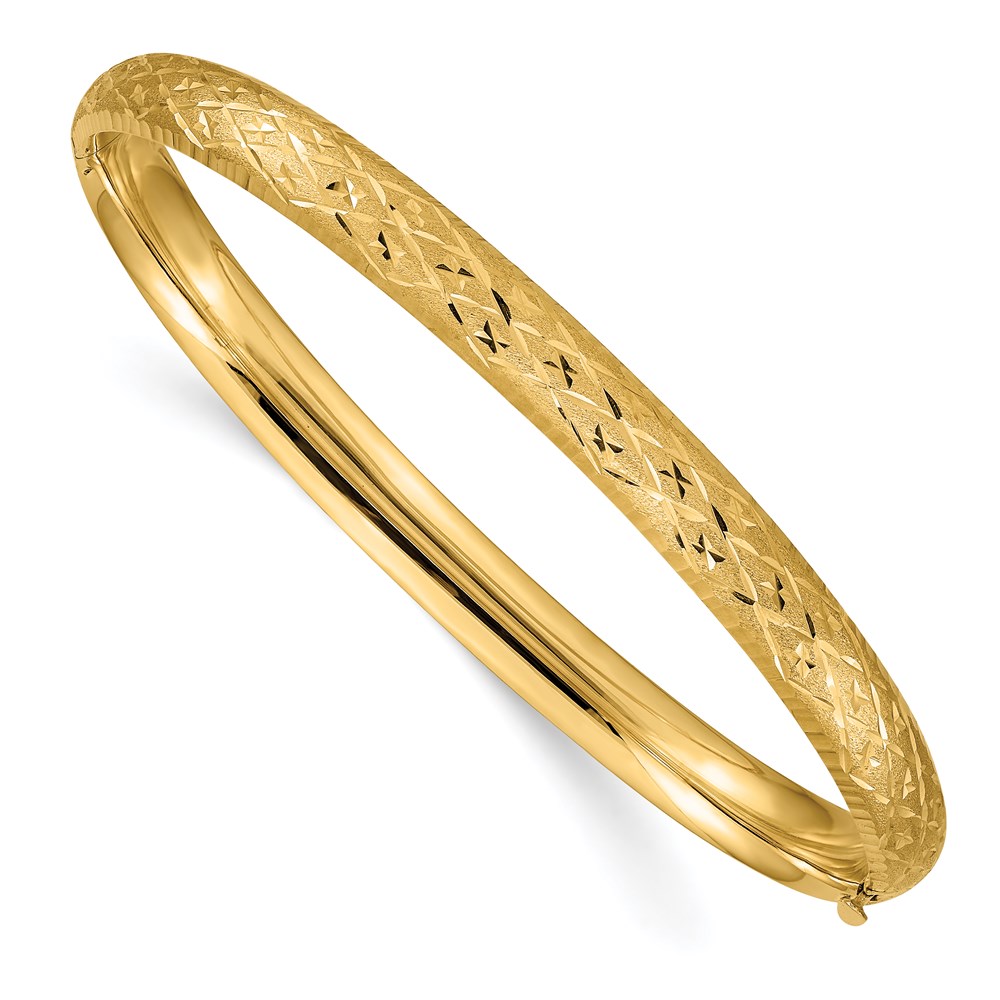 Gold Classics(tm) 4/16 Diamond-Cut Fancy Hinged Bangle Bracelet -  Fine Jewelry Collections, DB95