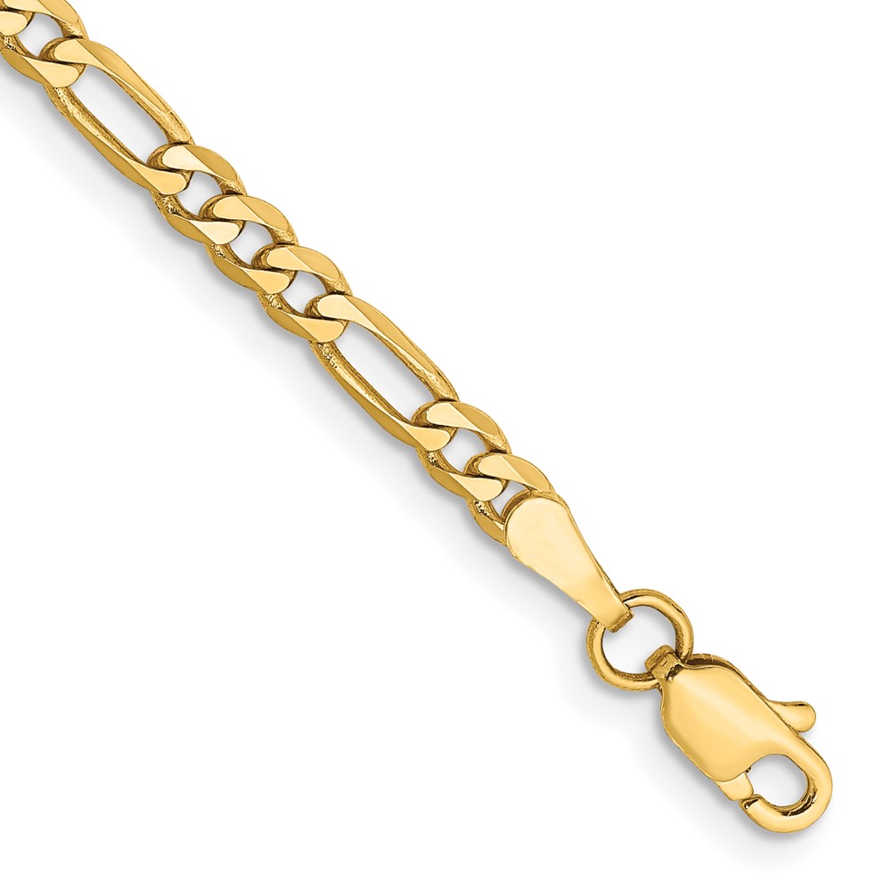 Gold Classics(tm) 3.0mm. 14k Gold Flat Figaro Chain Bracelet -  Fine Jewelry Collections, FFL080-7