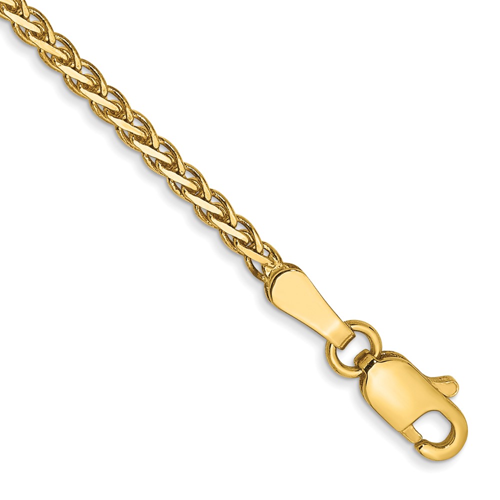 Picture of Finest Gold 14K Yellow Gold 1.9 mm Flat Wheat Chain 7 in. Bracelet