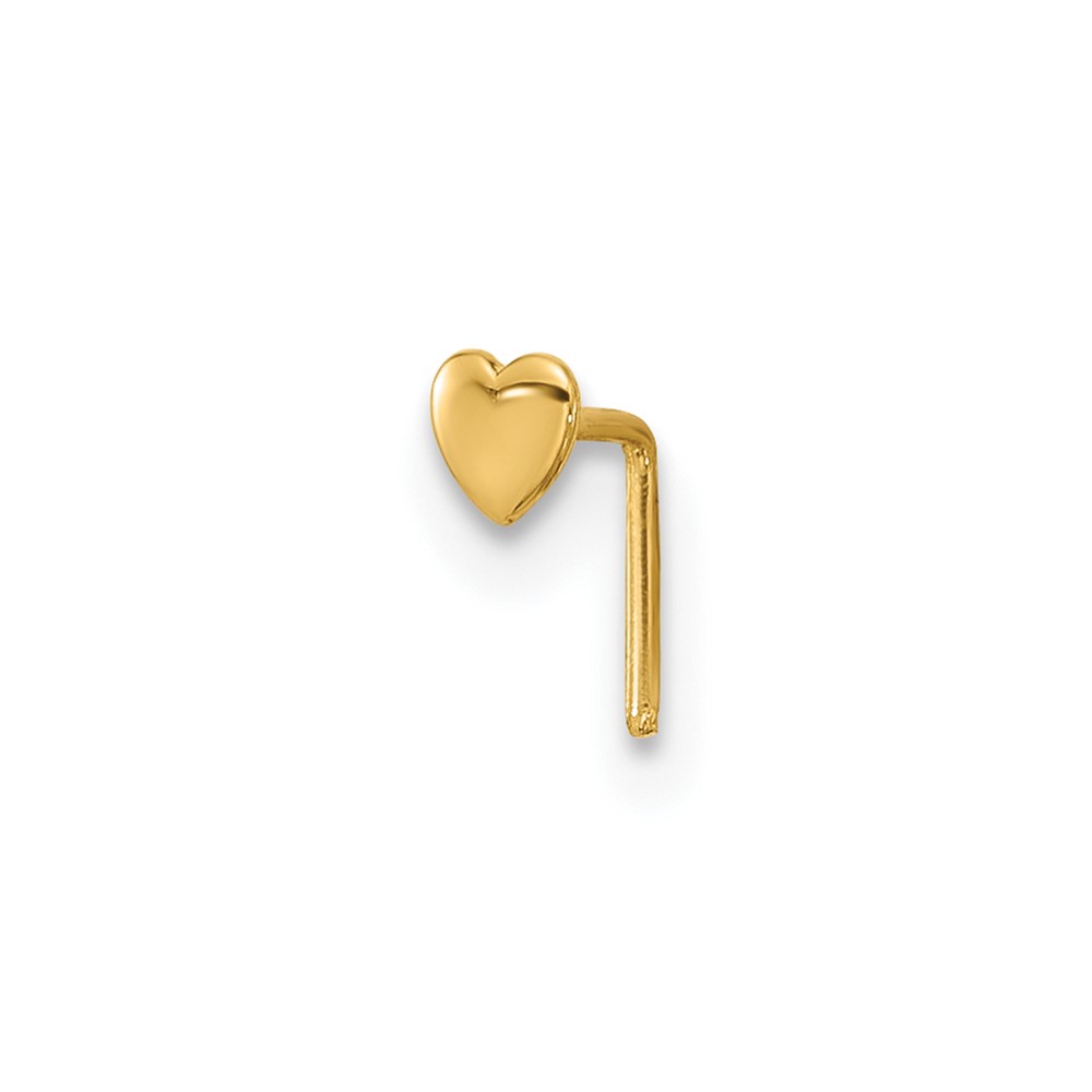 Picture of Finest Gold 14K Yellow Gold 22 Gauge Polished Heart Nose Stud