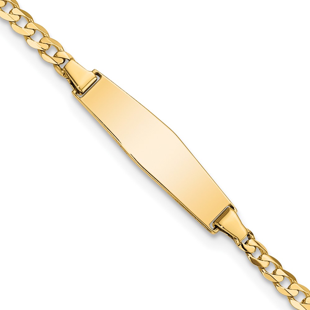 14K Yellow Gold Baby Soft Diamond Shape Curb ID 6 in. Bracelet -  Finest Gold, UBSCUR070IDC-6