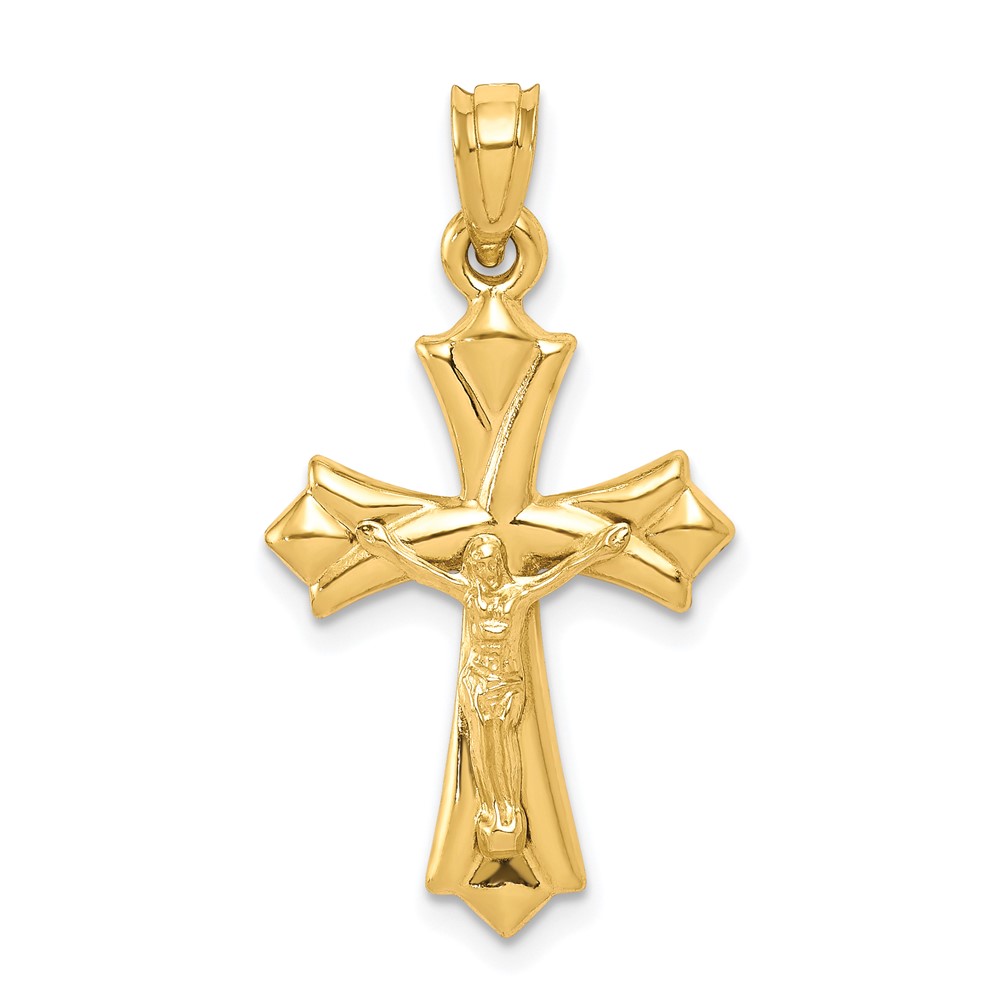 Picture of Finest Gold 10K Yellow Gold Reversible Crucifix &amp; Cross Pendant