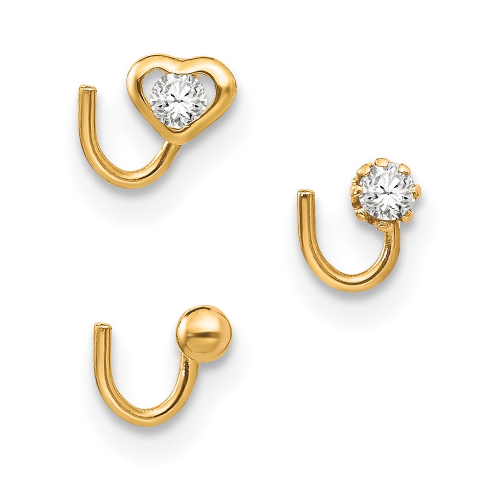 Picture of Quality Gold 10BD104 10K Yellow Gold Nose Stud - Set of 3