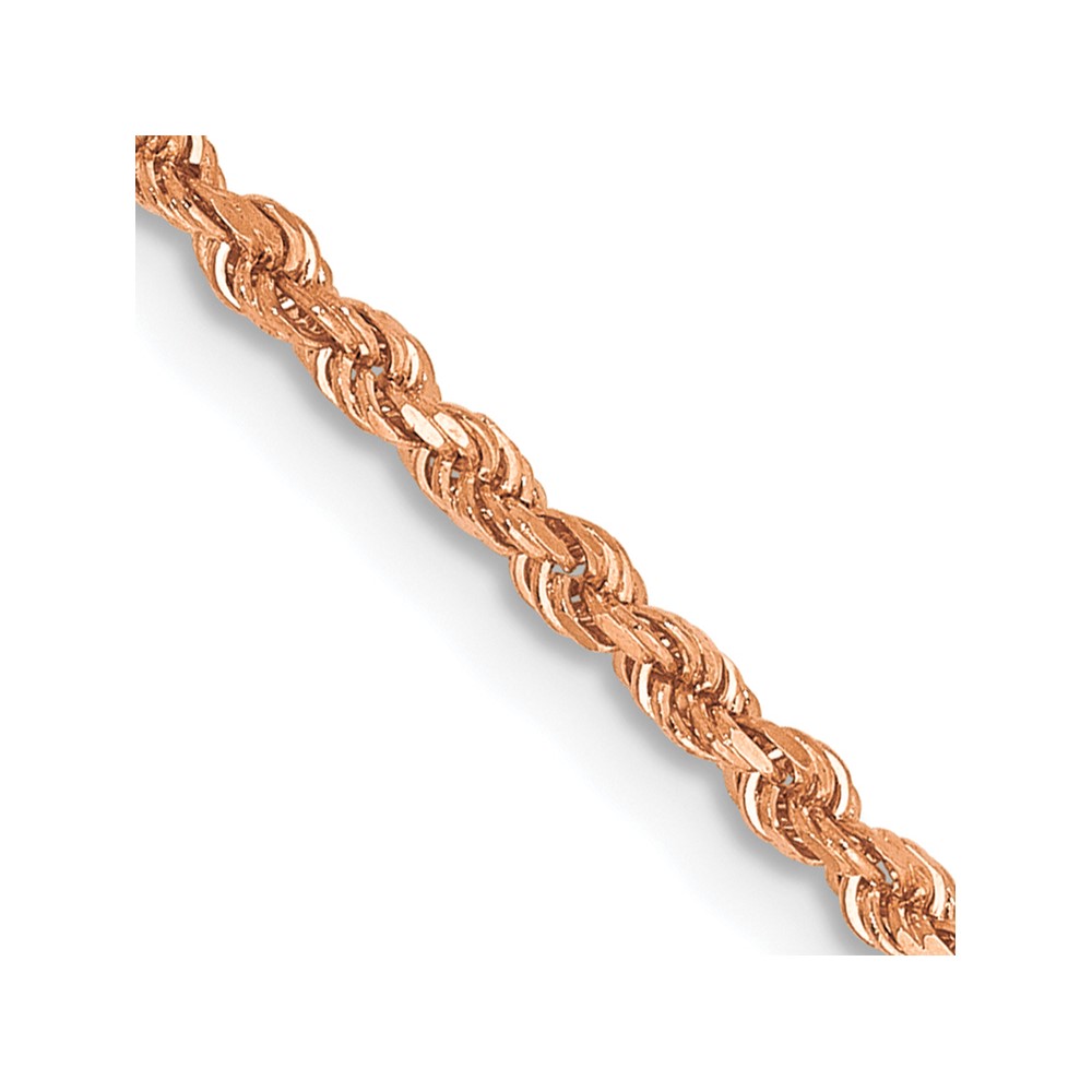 Unisex Gold Classics(tm) 1.75mm. Rose Gold Diamond Cut Rope Necklace -  Fine Jewelry Collections, 014R-24