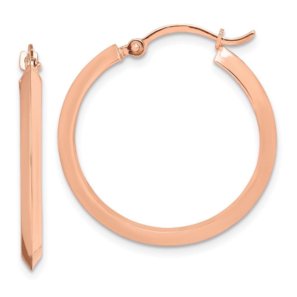 Picture of Finest Gold 14K Two-Tone Rose Gold Polished Hoop Earrings
