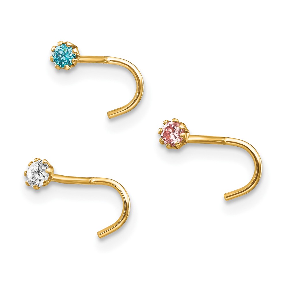 Picture of Quality Gold 10BD105 10K Yellow Gold Nose Stud - Set of 3