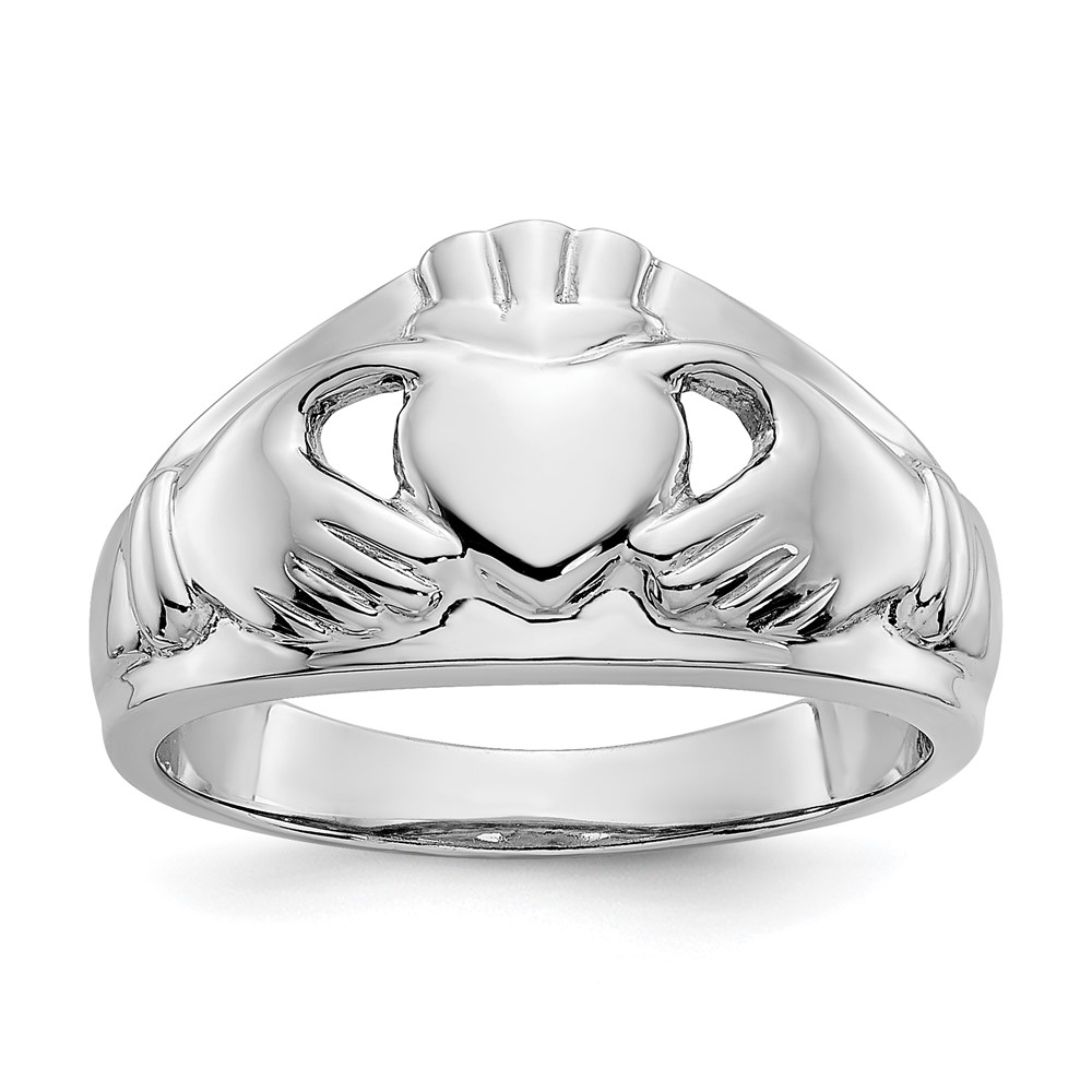 Picture of Finest Gold 14K White Gold Ladies Claddagh Ring - Size 6