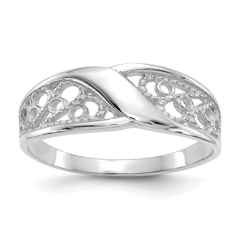 Picture of Finest Gold 14K White Gold Filigree Ring - Size 6