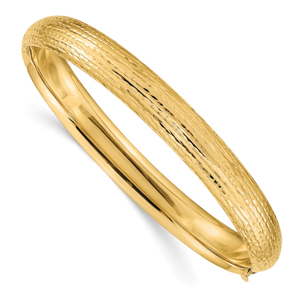 Gold Classics(tm) 14kt. Gold 5/16 Diamond-Cut Hinged Bangle Bracelet -  Fine Jewelry Collections, DB104
