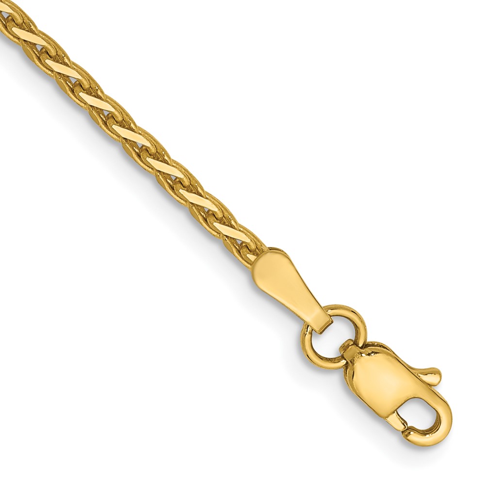 Picture of Finest Gold 14K Yellow Gold 1.9 mm Diamond-Cut Parisian Wheat Chain 7 in. Bracelet