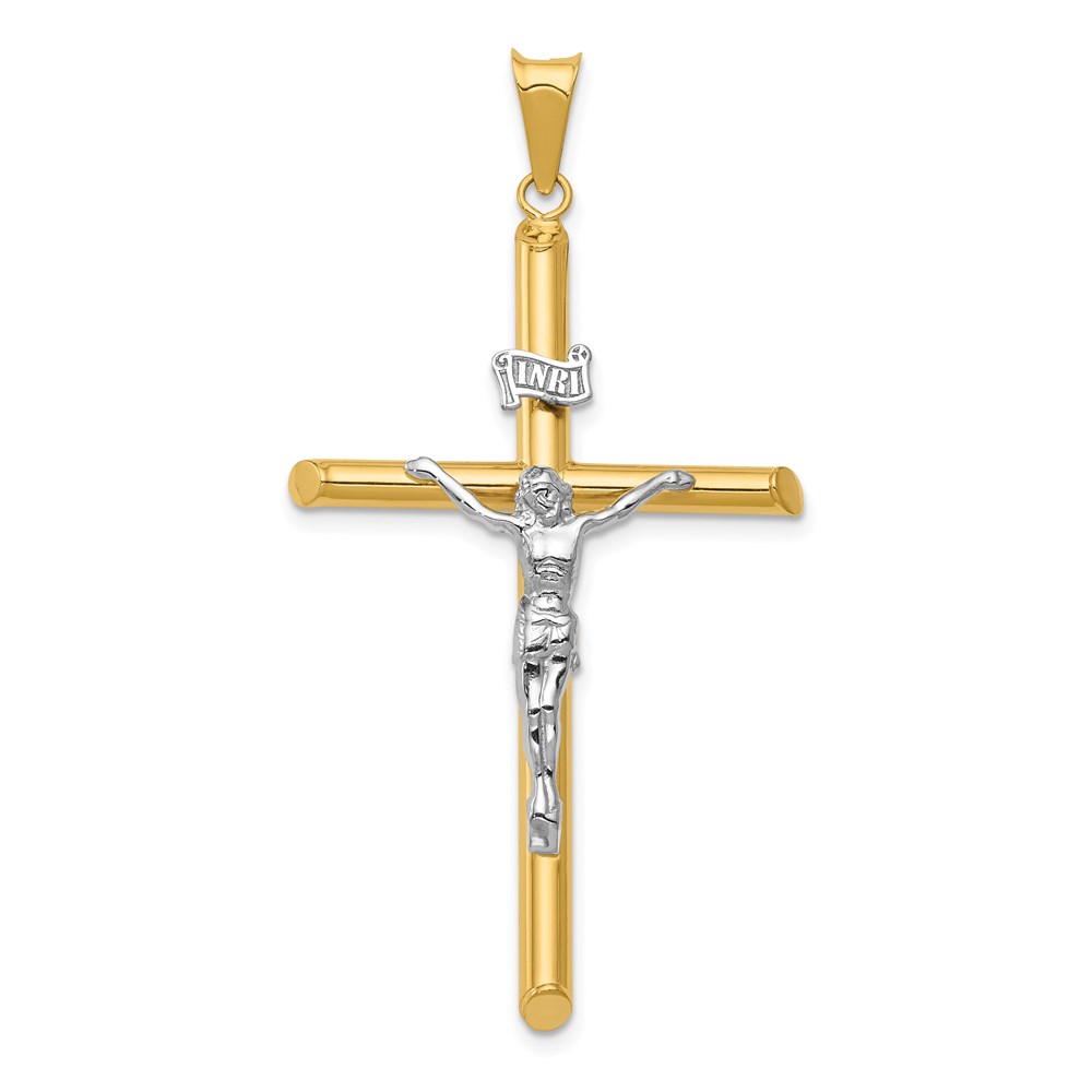 Picture of Finest Gold 14k Two-Tone Polished Jesus Crucifix Pendant