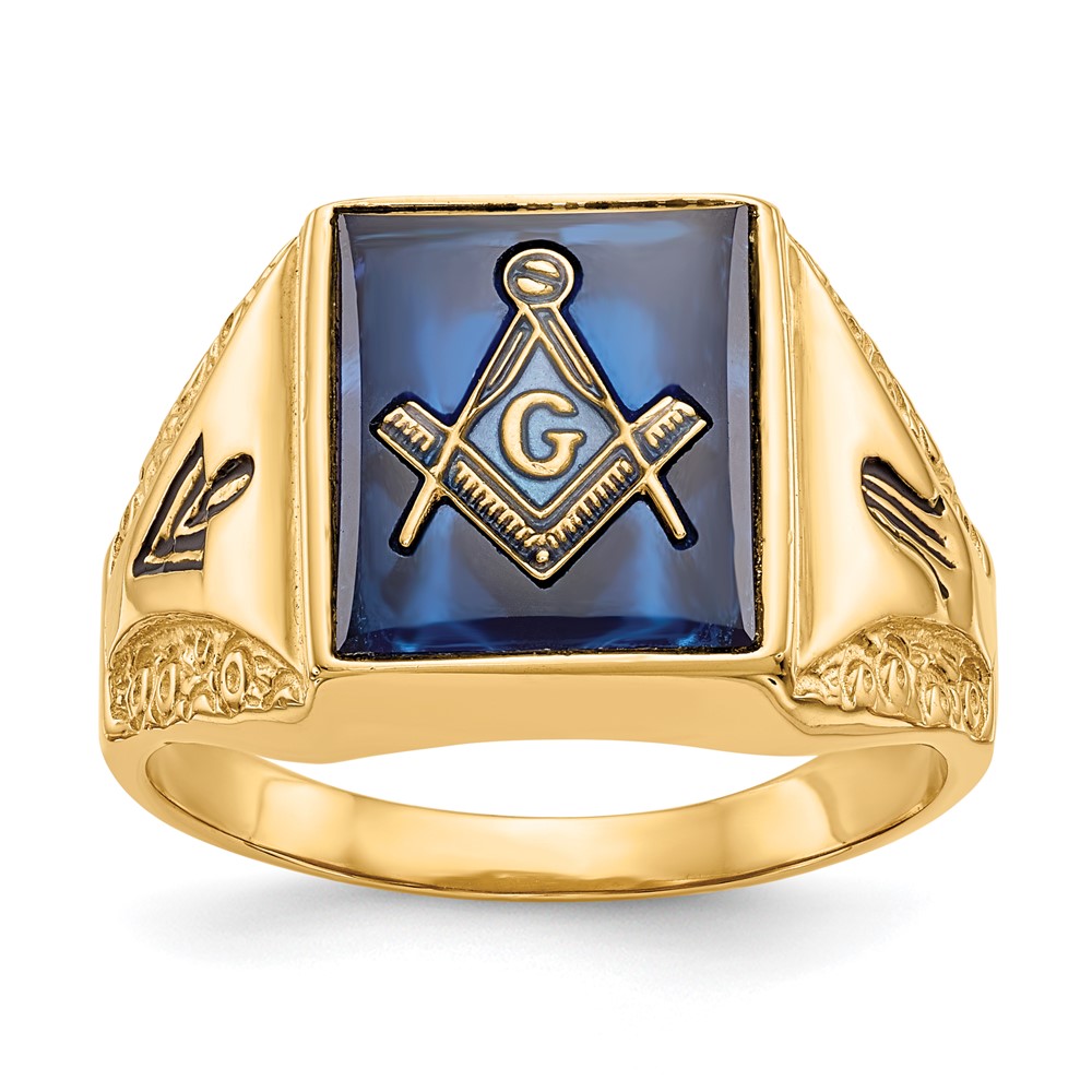 Picture of Finest Gold 14K Mens Masonic Ring