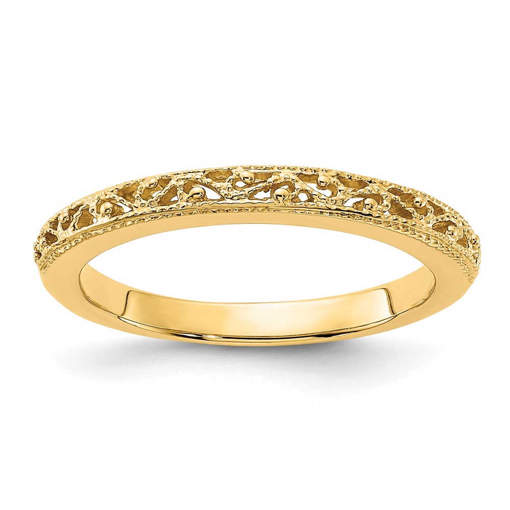 Picture of Finest Gold 14K Yellow Gold Filigree Band&amp;#44; Size 7